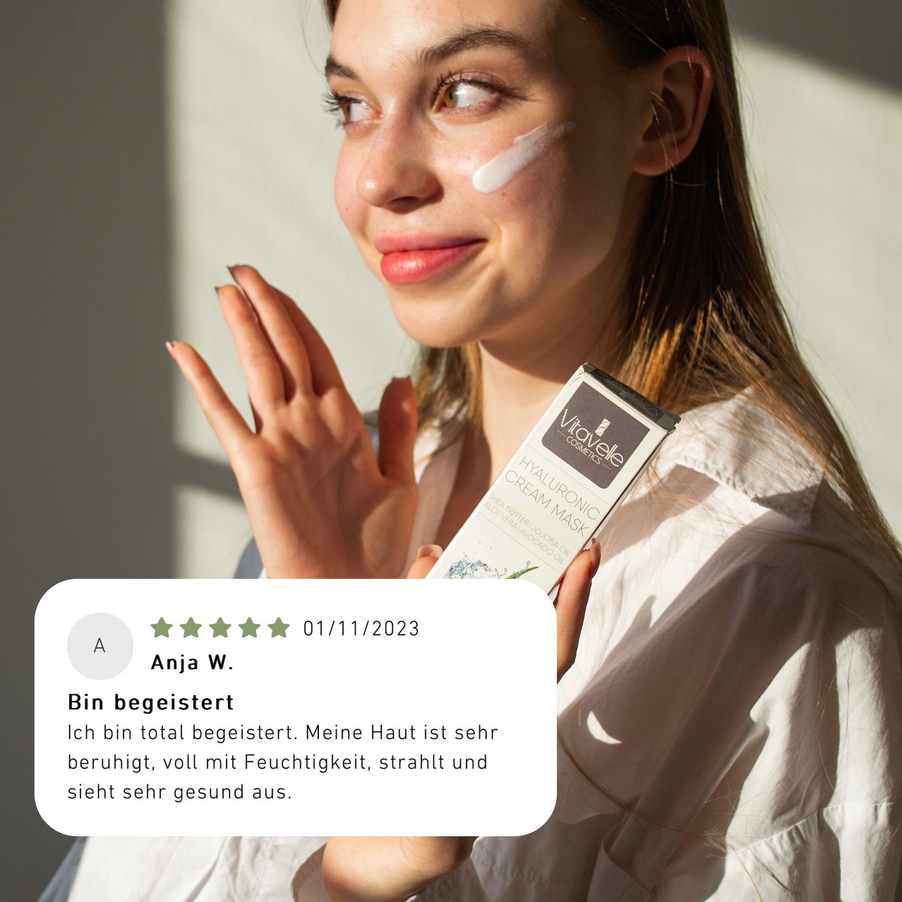 Hyaluronsäure Crememaske mit Aloe Vera & Avocado Öl