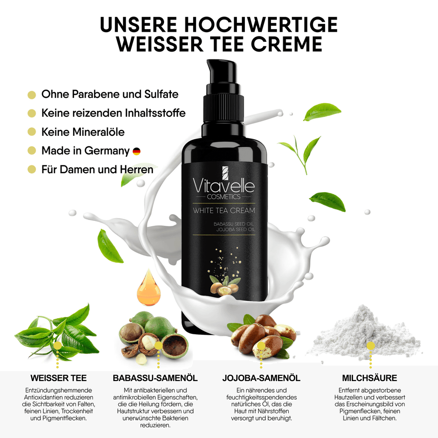 White tea cream with babassu oil