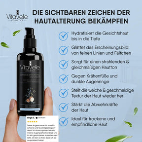 Wrinkle-reducing eye cream with peptides and squalane